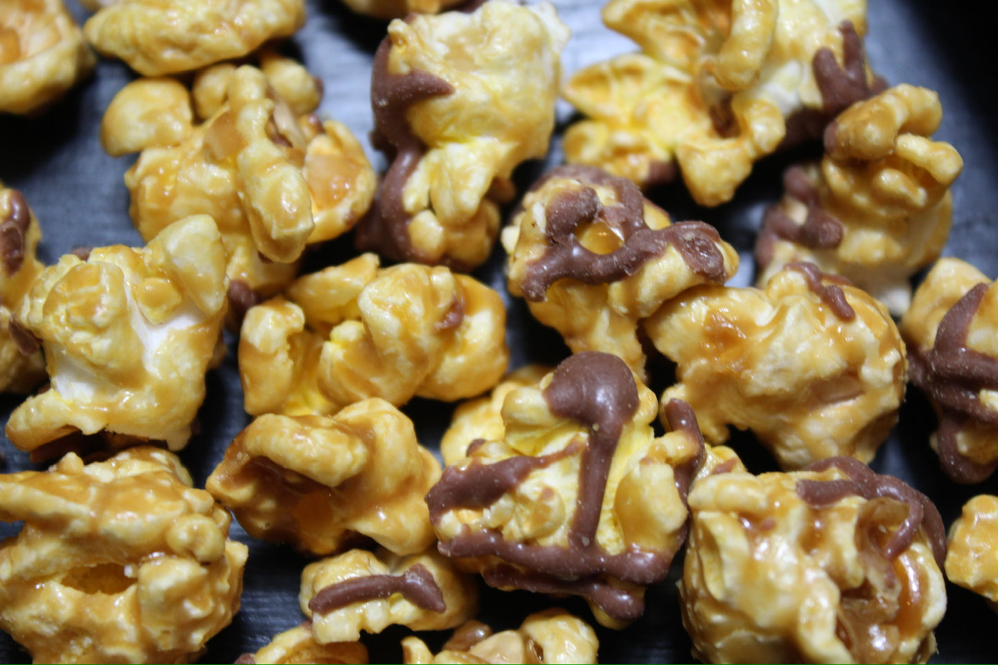 Milk Chocolate Drizzled Caramel Popcorn